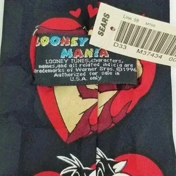 Looney Tunes Men's Vintage Silk Neck Tie Bugs Bunny Daffy Duck Wylie Coyote TAZ - Picture 4 of 7